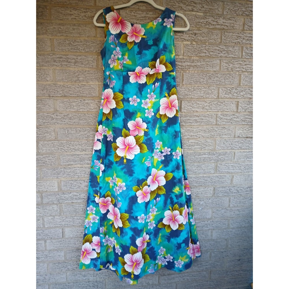 Vintage Ui-Maikai Floral Maxi Dress Size S-M ? Made In Hawaii Beach Cruisewear